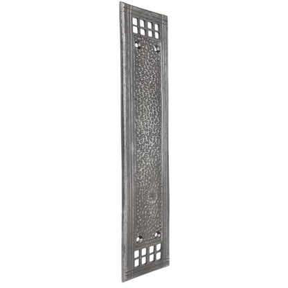 SKANDH Heavy Duty Iron Push Plate | Rust-Resistant Black Door Push Plate for Home, Office & Commercial Use | Durable Metal Door Protector with Screws | Stylish Hardware Fitting (Antique Pewter)