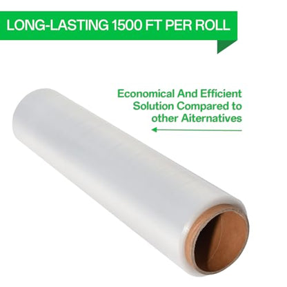 18in Stretch Wrap Roll, Heavy Duty 1500ft Shrink Wrap, Pallet Wrap 4 Pack - size: 18in-Clear-4Pack