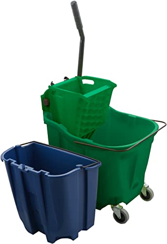 SPARTA 35 Qt Mop Bucket System with Wringer and Insert, Green - color: Green
