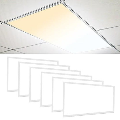CycevSun 6-Pack 2x4 LED Flat Panel Light Drop Ceiling, 30/40/50W Selectable - size: 2x4 FT