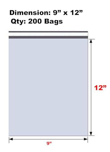 iMBAPrice 200 9x12 White Poly MAILERS ENVELOPES Bags 9 x 12 - color: White, size: 9" X 12"