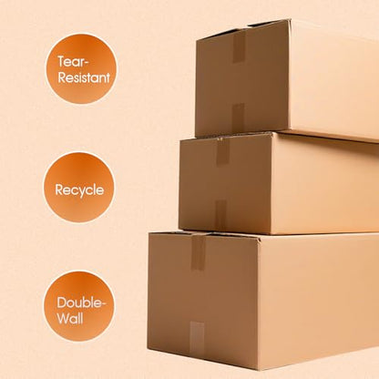 Double Wall Corrugated Moving Boxes, 12 Pack, 20×15×20" - size: 20" x 15" x 20"-No Handle