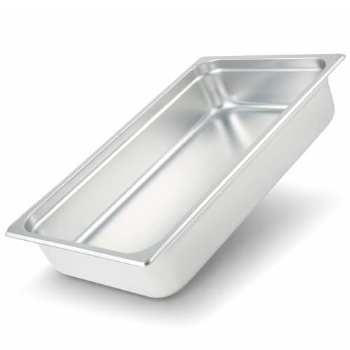 Winco Anti-Jamming Steam Pan, Full-Size x 4-Inch,Stainless Steel,Medium - size: 4" Deep