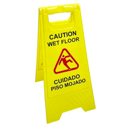 Caution Wet Floor Sign, Foldable Sturdy Bilingual Double-Sided Safety Warning Signs (Pack of 2)