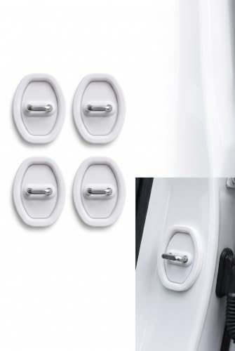 4 PCS Car Door Latch Guard, Silicone Car Door Latch Covers, White - color: White