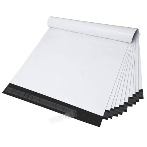 Fuxury Poly Mailers 10x13" 200 Pack,Sturdy Shipping Bags For Clothing,White - color: White, size: 10x13" 200pcs