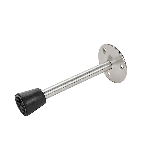 Door Stopper Stainless Steel Wall Floor Mounted Door Stop with Rubber Bumper 120mm/4.7" Length-4pcs - size: 120mm/4.7" 4pcs