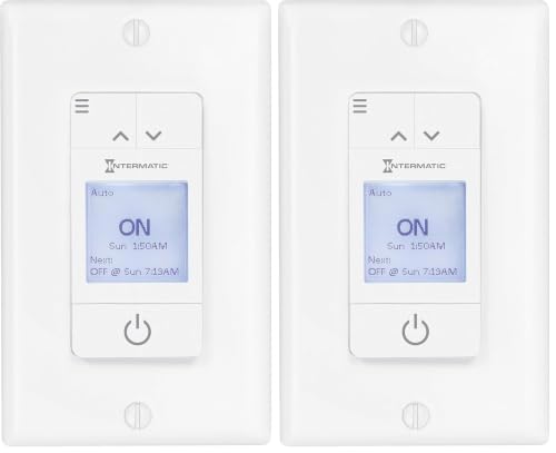 Intermatic ST700W Ascend 7-Day in-Wall Programmable Timer - Automatic Astronomic Control, Intuitive Setup - Modern Sleek Design, Automatic DST Adjustment, Versatile 42-Event Scheduling (Pack of 2) - size: No Size (Pack of 2)
