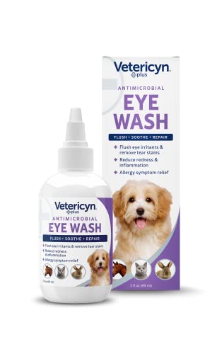 Vetericyn Plus Dog and Cat Eye Wash | Eye Drops for Dogs and Cats to Flush and Soothe Eye Irritations, Dog Tear Stain Cleaner, Safe for All Animals. 3 Ounces - size: 3 Fl Oz