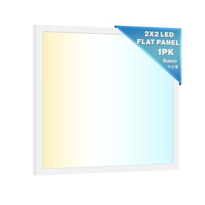 Sunco 2x2 LED Flat Panel Light, Back-Lit, 30-40W Selectable, 3CCT Dimmable - size: 1 Pack (2x2)