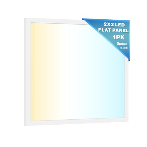 Sunco 2x2 LED Flat Panel Light, Back-Lit, 30-40W Selectable, 3CCT Dimmable - size: 1 Pack (2x2)