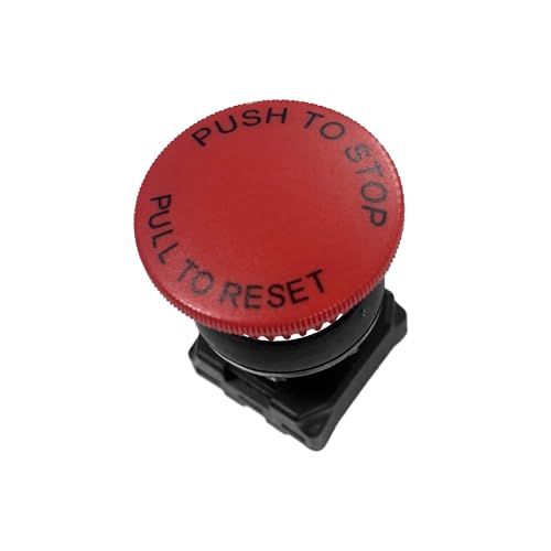 CSI Emergency Stop: 22mm Red Mushroom Head Push Pull UL Listed with 2 NO and NC Contact Blocks