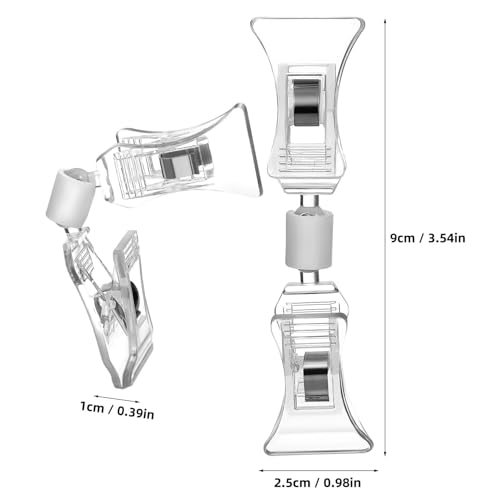 Double-Sided Clips Transparent Mini 20 Pack 3.54 X 0.98 X 0.39 in