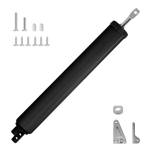 SOPHIA Screen Door Closer, Storm Door Closer Heavy Duty with Hold Open, Pneumatic Door Closers for Home with Adjustable Speed & Quiet Close, Door Frame Mount (Push Side), Full 90 Degree, Black - color: Black