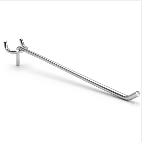 Pack of 200 Heavy Duty Pegboard Hooks – 10 Inches Metal Peg Board Shelving Hook – Chrome Pegboard Display Hooks for Garage Storage & Retail Store Fixtures - color: Silver, size: 10 Inch - Pack of 200