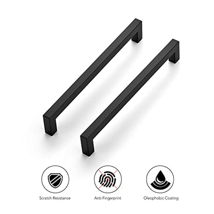 Ravinte Matte Black Cabinet Handles Square Pulls 8 Inch 10 Pack - size: 8-1/2 Inch (8 Inch Hole Center)