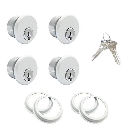 elox Storefront Zinc Mortise Keyed Cylinders for Adams Rite Commercial Storefront Door Lock 4pcs KA Packed in Aluminum Finish (KA2) - color: AL, style: 369
