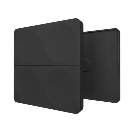 MiBOXER K4-B 4-Gang Wireless Dimming Panel, 2.4GHz 4-Zone LED Brightness & CCT Wall Remote, Battery-Free Wired Panel - color: Black