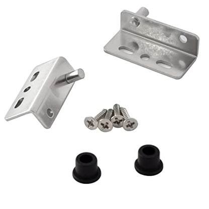 2 Sets Pivot Hinges Silver Heavy Duty Concealed Shaft Door Hinges - color: Silver