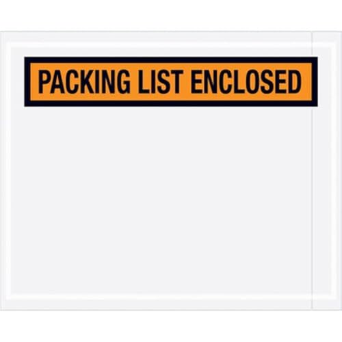 Aviditi PL12 Pre-Printed Envelope, Packing List Enclosed, 5-1/2 Length x 4-1/2 Width x 2 mil Thick, Orange (Case of 1000) by Aviditi