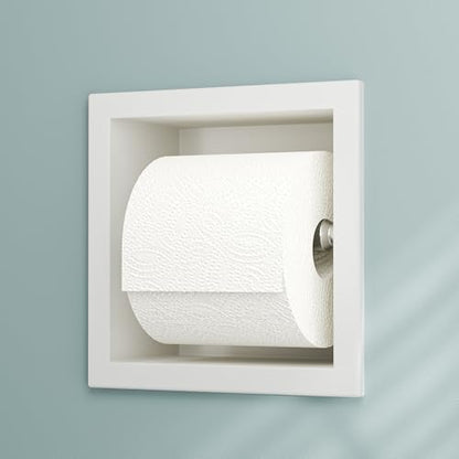 Neodrain White 304 Stainless Steel Recessed in Wall Toilet Paper Holder - color: White, size: 6X6In