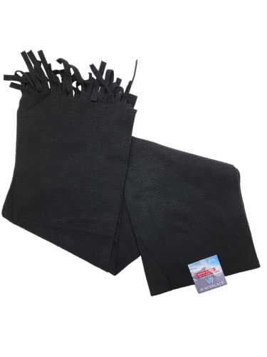 48 Pack Winter Scarves, Warm Winter Fleece Scarf Bulk Wholesale Donation Unisex Men Women - color: Black