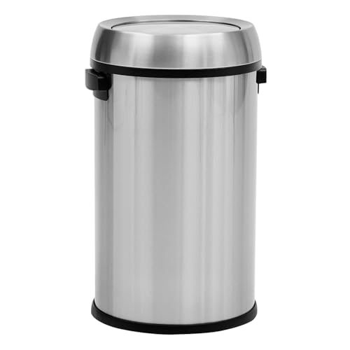 Jojoka 17 gal Stainless Steel Trash Can, Fingerprint-Proof Commercial Garbage Bin with Swing Lid for Restaurant, Kitchen, Office, Home, Silver - color: Silver