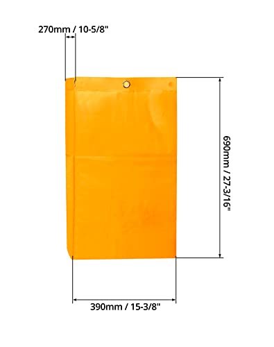 QWORK Janitorial Cart Bag, 24 Gallon Waterproof Large Capacity Padded Housekeeping Commercial Replacement Cleaning Cart Bag for Collecting Trash or Clothing (Yellow), 2 Pack