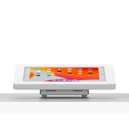 VidaMount White Enclosure and Fixed Tilted 15° Desk/Surface Mount [Bundle] Compatible with iPad 10.2" (7th, 8th & 9th Gen) - color: White, size: iPad 10.2" (7th, 8th & 9th Gen)