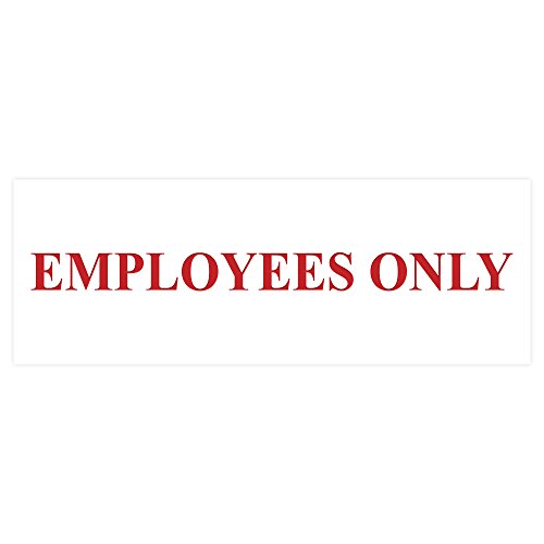 All Quality Basic Employees Only Wall or Door Sign - Easy Installation | Staff Only Signage‌ - White/Red - Small (1 Pack) - color: White / Red, size: 2 x 6" - Small (1 Pack)