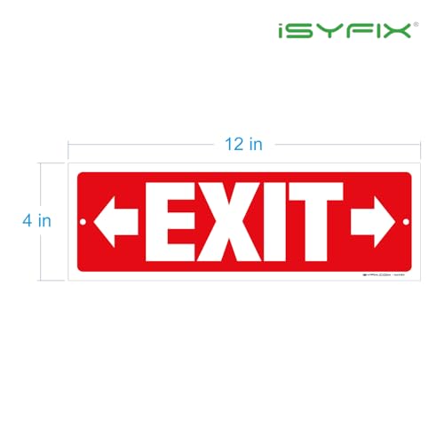 iSYFIX Exit Signs, 2 Pack, 12x4 Inch, Right & Left Arrow - color: Plastic Right&Left, size: 2 Pk 12x4