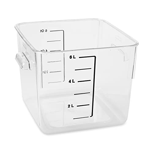 Rubbermaid Commercial Products Square Food Container, 6-Quart, Clear - size: 6 Qt., style: Container