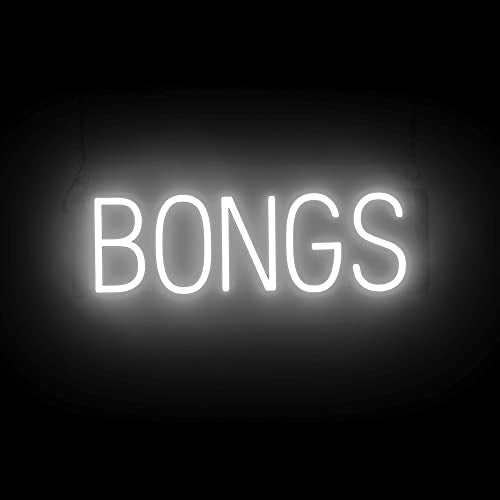 SpellBrite LED Neon BONGS Sign for Business - White, 21" x 6" - color: White, size: BONGS (21"x6.3")