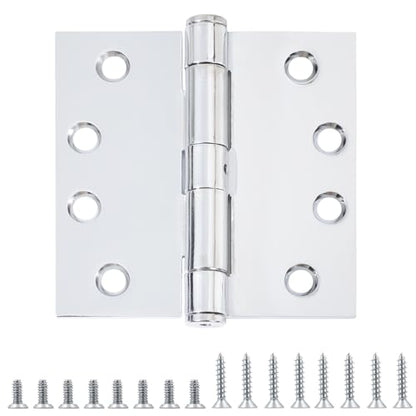 TDCHINGES Heavy Duty Door Hinges 4.5 Inch x 4 1/2" Polished Chrome Square - color: Polished Chrome, size: 1 Pack