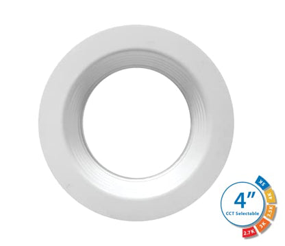 DLR4(v6) 4-inch White Selectable Recessed LED Downlight with Baffle (DLR4607120SWHBF) - color: White Baffle, style: 1-Pack