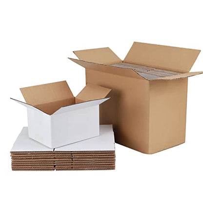 Calenzana 8x6x4 Shipping Boxes Set of 25, White Corrugated Cardboard Box for Mailing Packing Gifts Small Business - size: 8x6x4, style: 25 Pack