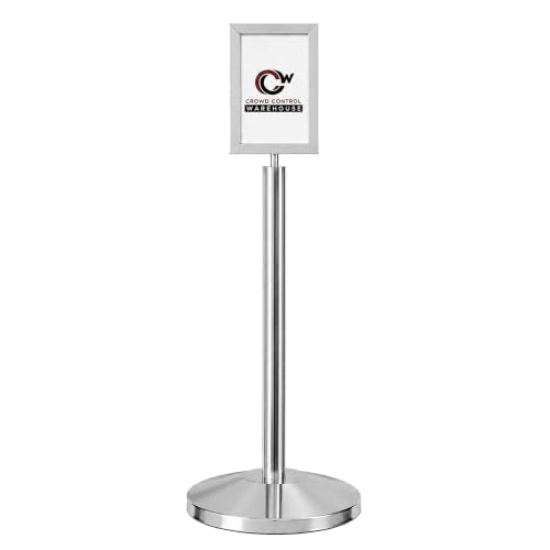 CCW 7 X 11" Vertical Pedestal Floor Sign Frame, Polished Stainless Steel - color: Polished Stainless Steel, size: 7 x 11 Inch Vertical