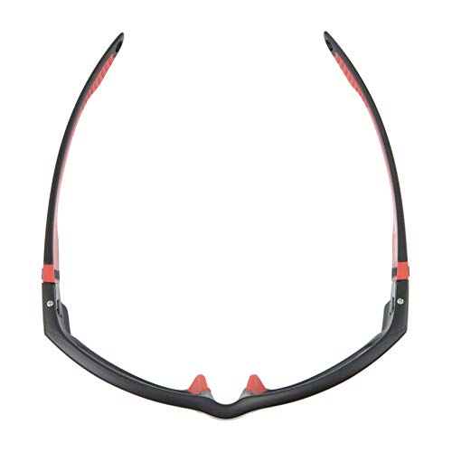 X Power ANSI Z87+ Safety Sunglasses Impact Resistant Polycarbonate Lens & Double Injection Frame - color: 003 Black & Red Frame / Clear Lens