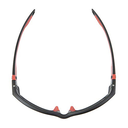 X Power ANSI Z87+ Safety Sunglasses Impact Resistant Polycarbonate Lens & Double Injection Frame - color: 003 Black & Red Frame / Clear Lens