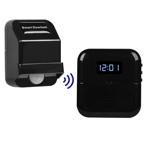 Wireless Motion Sensor Door Chime, Motion Detector Alarm Chimes, Entry Doorbell Indoor Motion Detector Buzzer Monitor for Home, Business, Store, Office (Black0101) - color: Black0101
