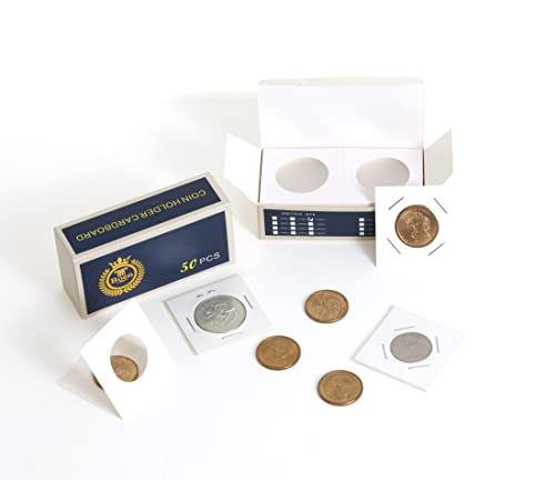 Boen 400 Pcs Cardboard Coin Flips, Assorted 8 Sizes Holder with Stapler