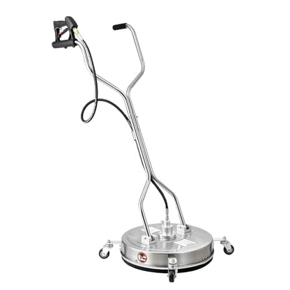 VEVOR 21" Pressure Washer Surface Cleaner, Stainless Steel Pressure Washer Attachments with 4 Wheels, 4500 Max PSI, 3/8 Quick Connector, 2 Spray Nozzles, Dual Handle, for Concrete, Patio, Sidewalk - size: 21 Inch w/ Handle & Wheels