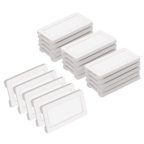 uxcell 20 Pcs Magnetic Label Holders, 2.4 x 1.2 Inch Data Card Holder with Paper Cards and Protective Films for Shelf White Board Toolbox Metal Wall Cabinet Drawer, White - color: White, size: 2.4 x 1.2 Inch