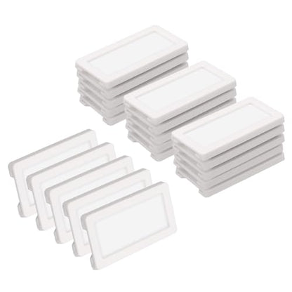 uxcell 20 Pcs Magnetic Label Holders, 2.4 x 1.2 Inch Data Card Holder with Paper Cards and Protective Films for Shelf White Board Toolbox Metal Wall Cabinet Drawer, White - color: White, size: 2.4 x 1.2 Inch