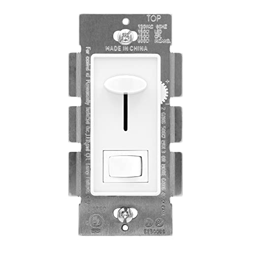 Maxxima LED Dimmer Electrical Light Switch, White, 3-Way/Single Pole Use - color: White