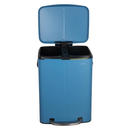 happimess Marco 10.6 Gal Double Bucket Step Trash Can, Bright Cobalt Blue - color: Bright Cobalt Blue
