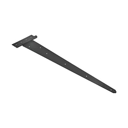 Renovators Supply Manufacturing Black T Strap Shed Door Hinge 25-1/4 Inch Rustic Flush Mount Black Iron Barn Door Shed Hinge with Hardware Pack of 4 - size: Pack of 4