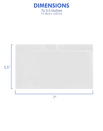 2000 Count 7" x 5.5" Shipping Label Envelopes, Clear Packing List Pouches with Self-Adhesive Back, Top Loading for Shipping Labels Sleeves, for Packing Slips, Labels Invoices & Paperwork. GPI - size: 7" X 5.5"