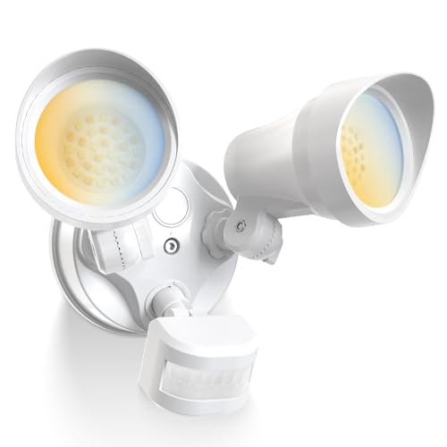 ALUSSO Motion Sensor Outdoor Lights, 30W 3500LM Flood Lights Outdoor 120V, 3 Modes (Dusk to Dawn/Auto/On Time), 3CCT 3000K/4000K/6500K Waterproof Hardwired ETL Listed, Porch Flood Light, White 1PC - color: White 3 Modes Classic 30W