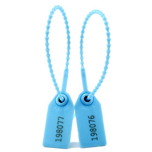 Plastic Tamper Seals, Zip Ties for Fire Extinguishers Pull Tite Security Tags Numbered Disposable Self-Locking Signage Tie 250mm Length (100 PCS, Light Blue) - color: Light Blue, size: 100 PCS